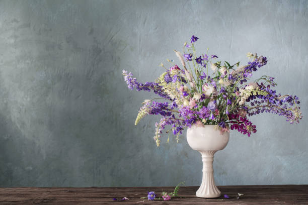 istock summer bouquet in blue and violet colors on dark background 1249193433