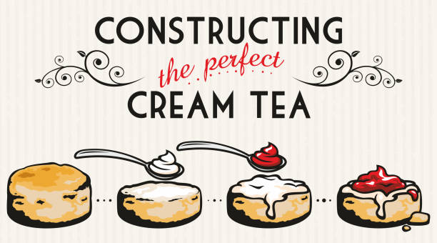 Cream Tea vector art illustration
