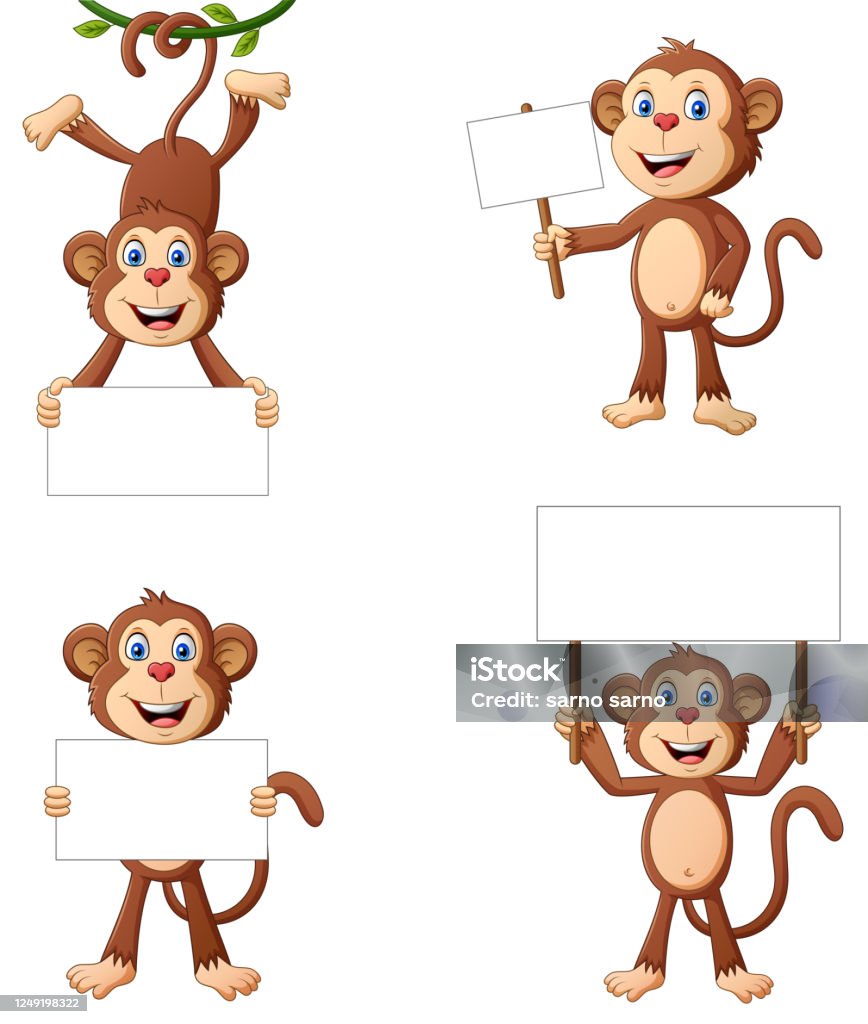 Bộ Phim Hoạt Hình Khỉ Cầm Bảng Văn Bản Hình minh họa Sẵn có - Tải ...