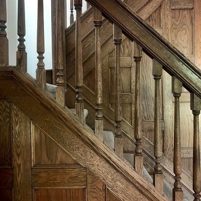 Old wooden railing and paneling