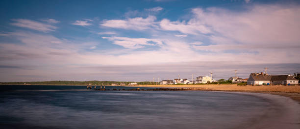 istock Panoramic Tranquil soft seascape over Woods Hole and Falmouth Beach on Cape Cod 1249202170