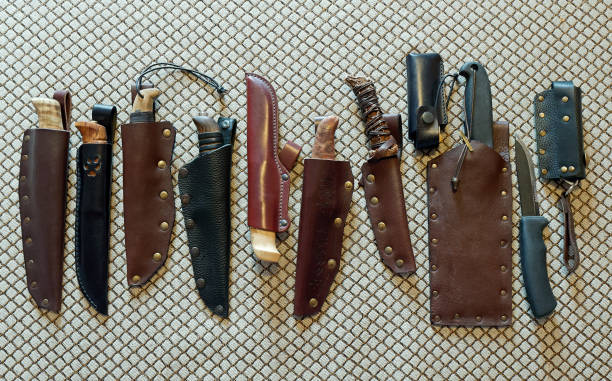 istock Collection of camping knives. 1249202632