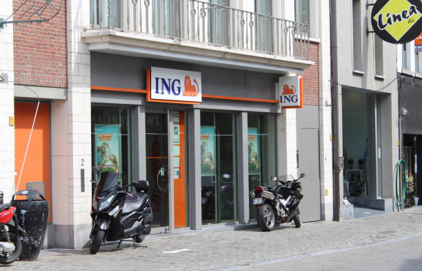 ING Groep bank, exterior view, Belgium stock photo
