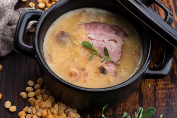 istock Pea soup with smoked ribs 1249212642