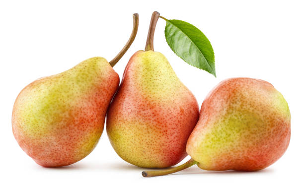 istock Close-up of delicious ripe pears on white 1249216507