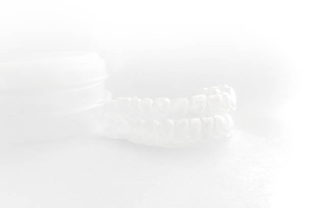 istock Silicone teeth tray for dental whitening opalescence 1249219369