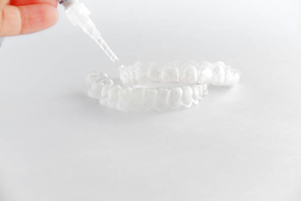 istock Teeth tray for dental whitening opalescence 1249219608