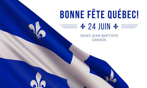 bildbanksillustrationer, clip art samt tecknat material och ikoner med quebec national day banner - provinsen québec