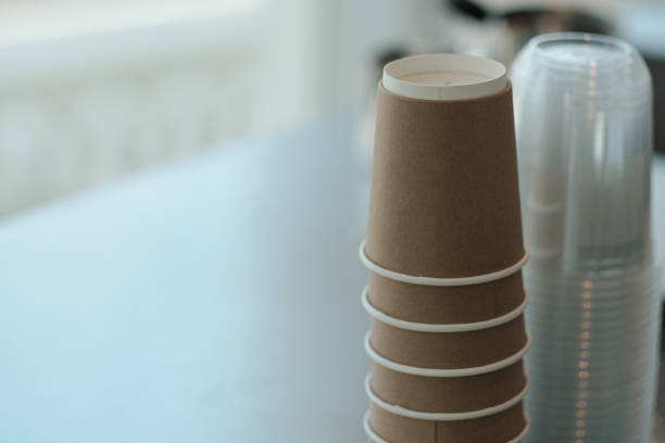 istock Paper coffee cup in coffee cafe 1249221485
