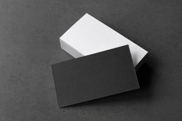 istock Business card on black background 1249223828