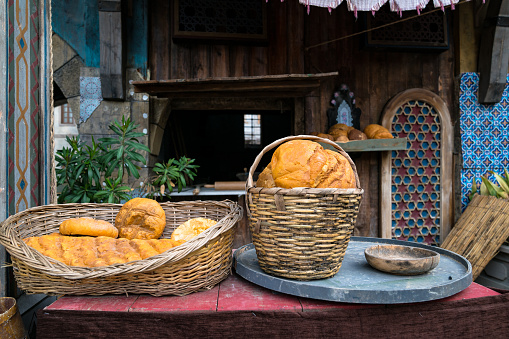 Ottoman, Market counter, Bread, Baked, Gourmet, Plate, Ready to consume, Wheat
