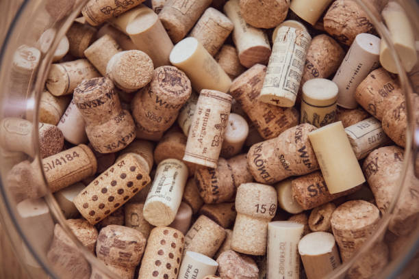istock Texture of wine corks closeup. Wine bar backdrop 1249231964
