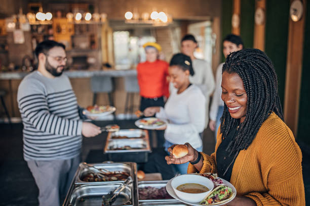 istock Group of multi ethnic business people on lunch break 1249233792