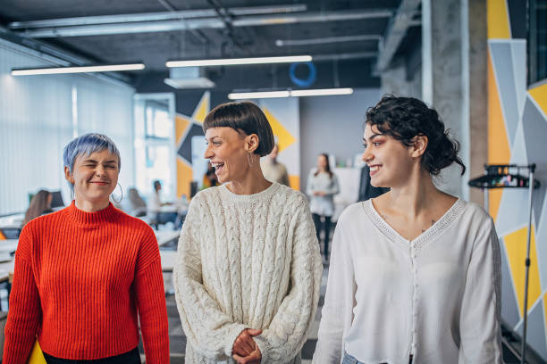 istock Beautiful women in big modern office 1249235280