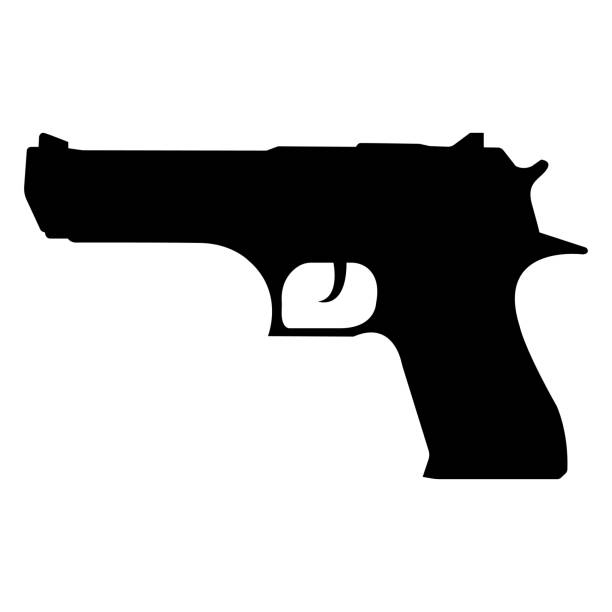 istock Gun icon. Vector illustration. Black gun on white backgraund. Pistol illustration. 1249245222