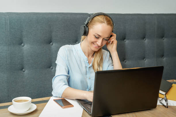 istock Woman is working on laptop at home office. 1249247718