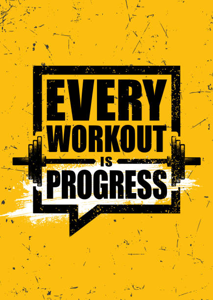 Every Workout Is Progress. Inspiring Sport Typography Motivation Quote Illustration Illustration. Workout and Fitness Gym Creative Strong Vector Rough Typography Grunge Wallpaper Poster Concept vector art illustration