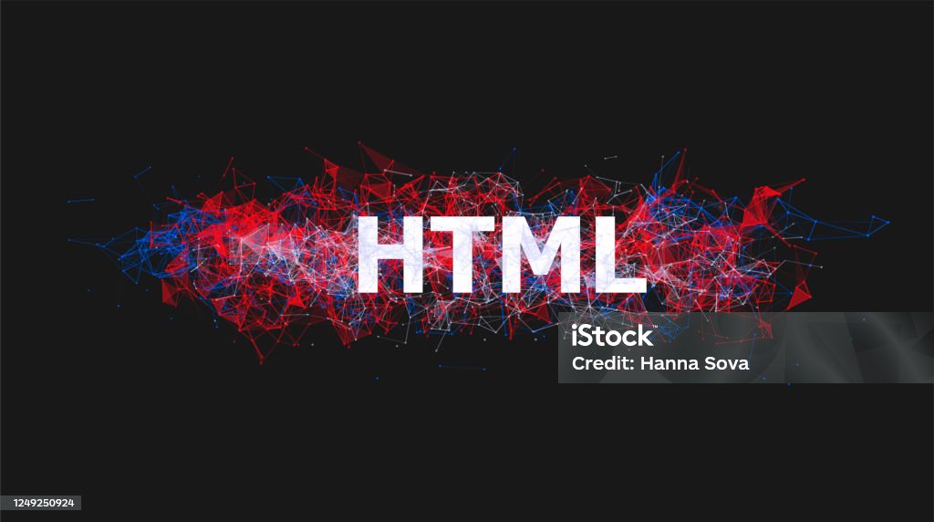 Html Graphical Programing Html Programming With Colorful Plexus Design Stock Illustration ...