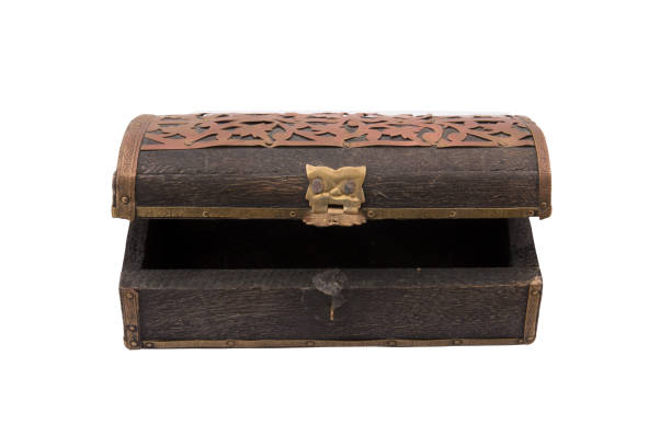 istock An old retro treasure box isolated on white background 1249267920