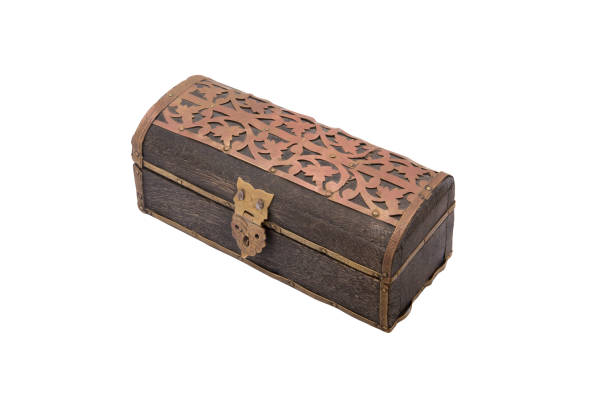 istock An old retro treasure box isolated on white background 1249267935