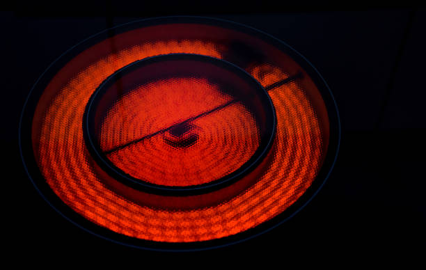 istock Infrared electric cooker hob on black background 1249273149