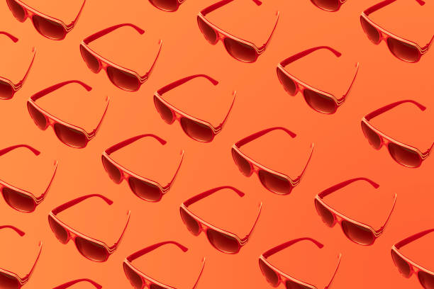 istock Red Sunglasses on a Orange Red Background Pop Art 1249274594