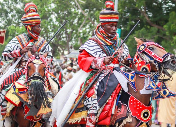 il bauchi durbar festival - nigerian culture men africa african culture foto e immagini stock