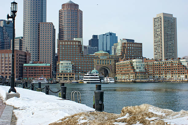 istock bostons Rowes wharf with ships in winter 124928019