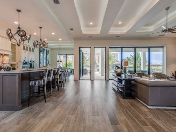 Galley between family room and kitchen