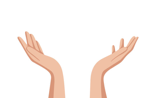 ilustraciones, imágenes clip art, dibujos animados e iconos de stock de manos cortadas a mano - manos ahuecadas