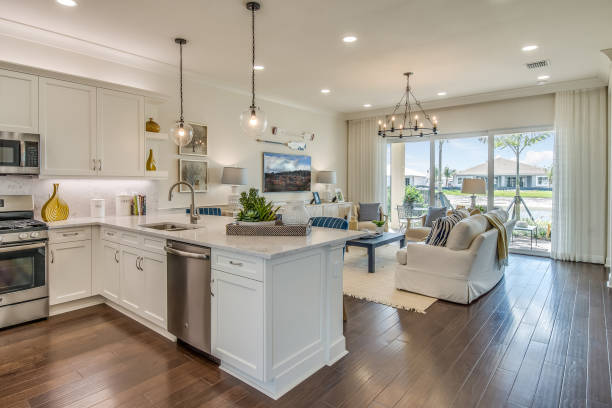istock Spacious kitchen with stainless steel appliances 1249285429