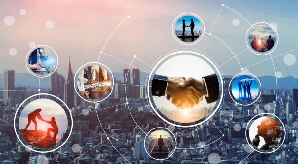 istock Business network concept. Group of businessperson. Teamwork. Human resources. 1249286042