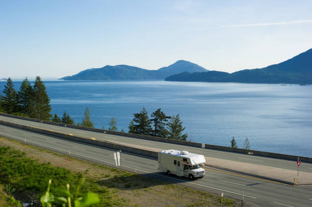 istock RV driving along a scenic highway 1249287292