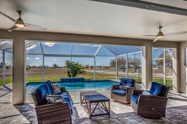 istock Covered patio near pool 1249289160