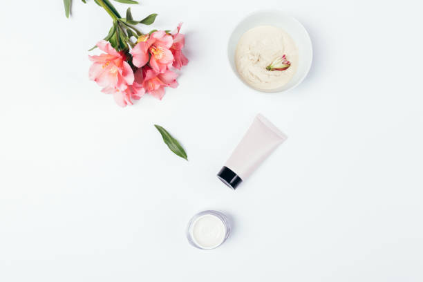 istock Cosmetic flat lay composition homemade clay face mask 1249289284