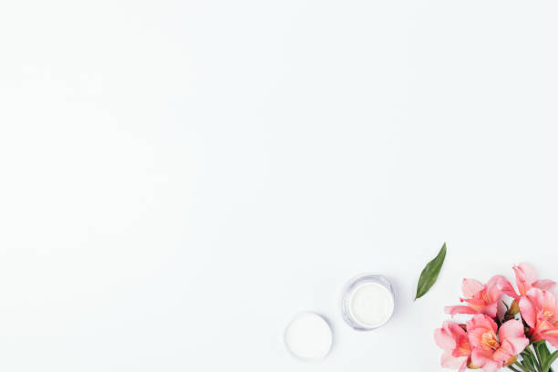 istock Flat lay composition beauty product moisturizer cream 1249289293