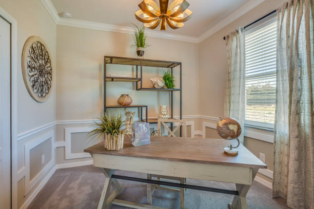 istock Staged office set up for working remotely at home 1249290934