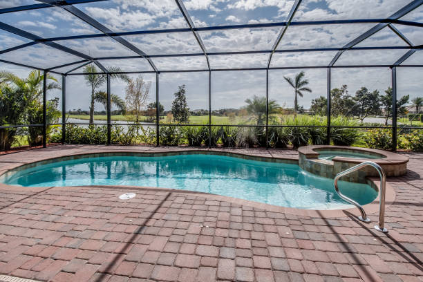 istock Poolside in rear of Florida home 1249291018