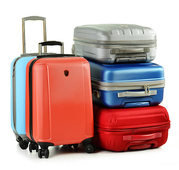 istock Luggage consisting of five suitcases isolated on white 124929647