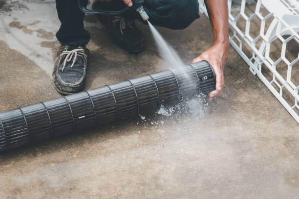 istock Cleaning air conditioner by water for clean a dust 1249305412