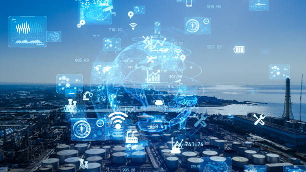 istock Industrial technology concept. Communication network. INDUSTRY 4.0. Factory automation. 1249306226