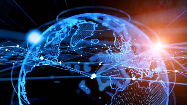 istock Global communication network concept. Planet earth in cyberspace. 1249307378