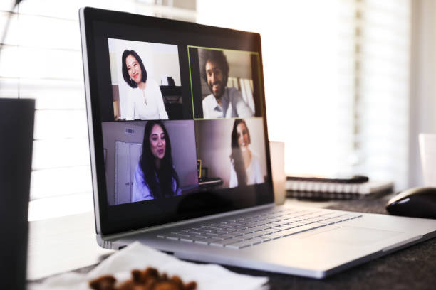 istock Four friends talking via video chat 1249307577