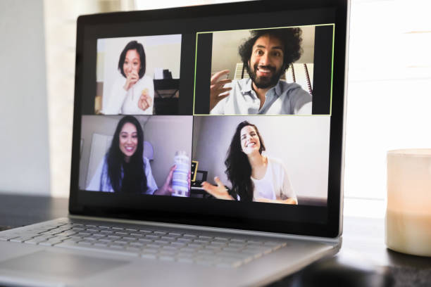 istock Group of friends chatting online 1249307578
