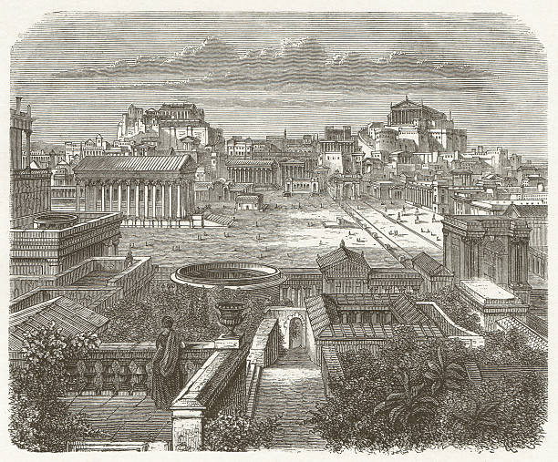 고대 로마, 포럼 romanum, 발표된 1881 - ancient rome stock illustrations