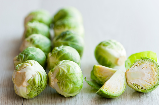 close up of fresh brussels sprouts