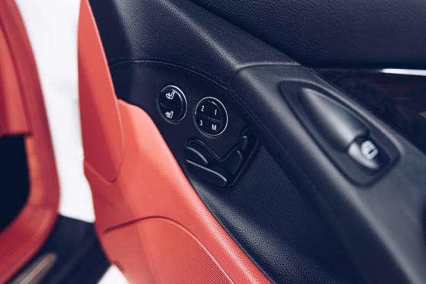 istock Electric car seat adjustment panel. Car interior 1249321500