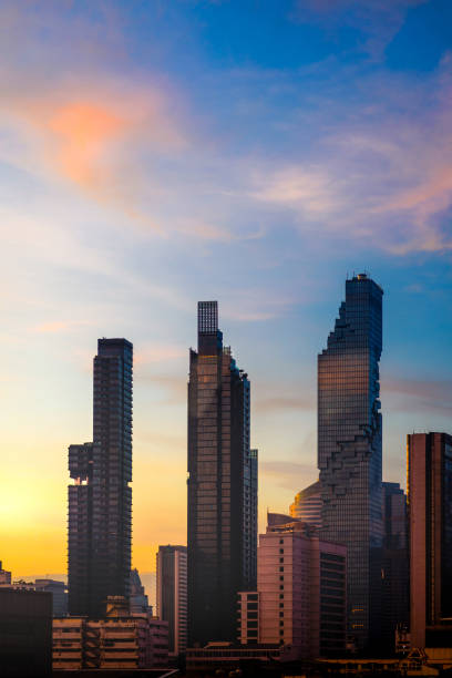 istock silhouette Bangkok Cityscape Skyline in sunrise 1249325825