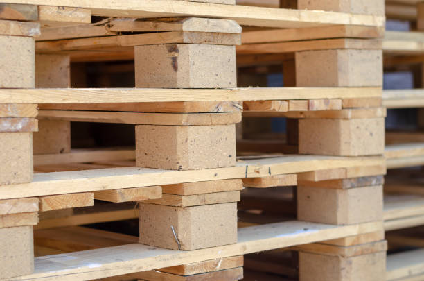 istock A stack of new wooden pallets. 1249330858