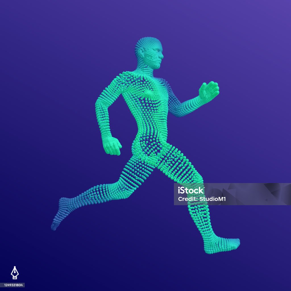 Running Man Or Marathon Runner 3d Human Body Model Design For Sport ...